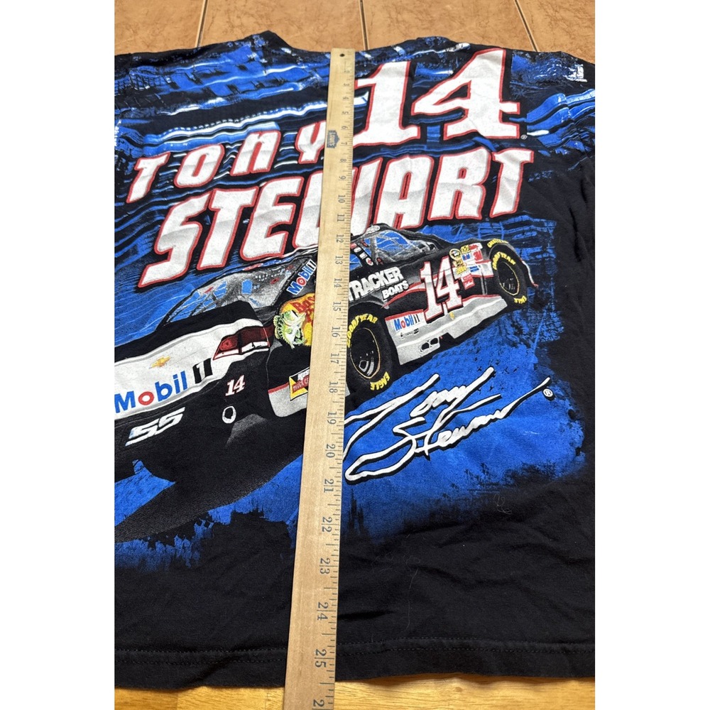 NASCAR Tony Stewart Bass Pro Shop #14 All Over Print Double Sided T Shirt Sz Med - Picture 5 of 5